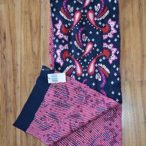 Vera Bradley Cozy Knit Scarf in Navy + Multi, Painted Paisley Pattern NWT New